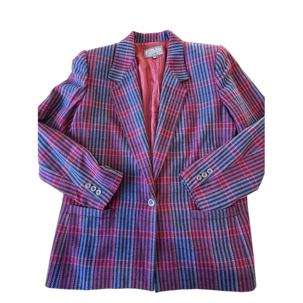 Stirling Cooper Purple Plaid Vintage Blazer, 12/13 Emily Gilmore Academia